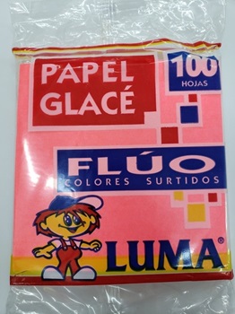 Papel Glase Fluo Taco X 100