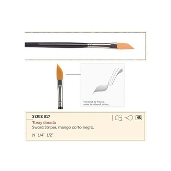 Pincel Casan S 817 N 1/2 Toray Dorado Sword Striper-M/Cort