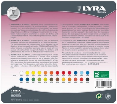 Lapiz Color Lyra X 24 Rembrant Acquarell
