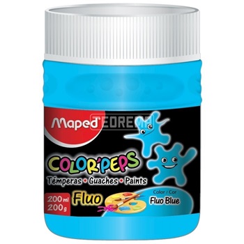 Tempera Maped Pote X 250grs Fluo Azul