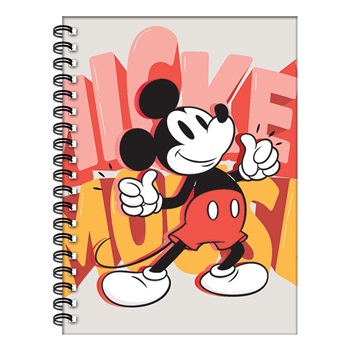Mickey Cuaderno 16x21 Tapa Dura Espiral 80 Hojas