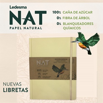 Libreta Ledesma 16x21 Natural Rayada Con Elastico