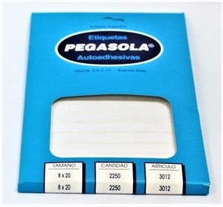 Etiqueta Pegasola 3012 8x20