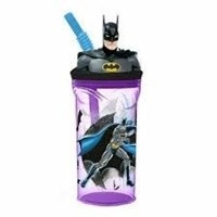 Batman Vaso Con Sorbete Y Figura Arriba