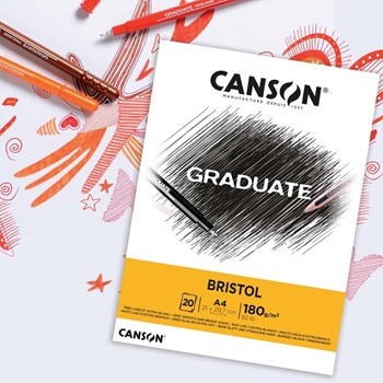 Block Canson Graduate Bristol 180grs A4 20hs