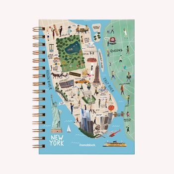 Cuaderno Monoblock A5 De Viaje Punteado Ani New York