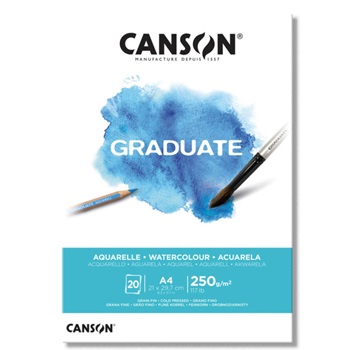 Block Canson Graduate A4 X 20 Hs 250 Grs Aquarell