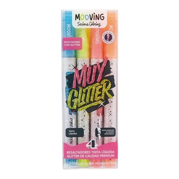 Resaltador Coloring X 4 Glitter-Muy Glitter