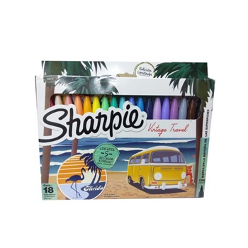 Marcador Sharpie Fine X 18 Vintage Travel + 5 Stickers
