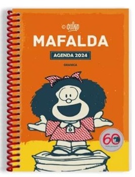 Agenda 2024 Granica Mafalda Anillada Modulos Anaranjado