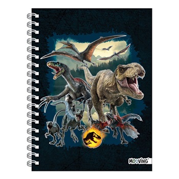 Jurassic World Cuaderno 16x21 Tapa Dura Espiral