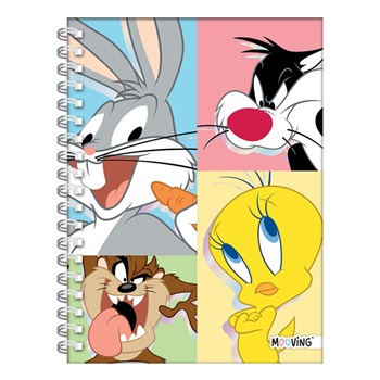 Looney Tunes Cuaderno 16x21 Tapa Dura Espiral