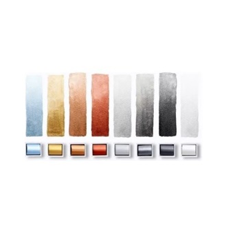 Acuarela Winsor & Newton X 8 Pastillas Colores Metalicos