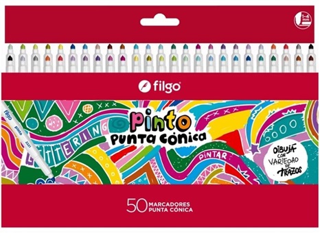 Marcador Filgo Colores X 50 Punta Conica