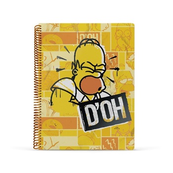 Simpsons Cuaderno A4 Tapa Semirigida 80 Hs